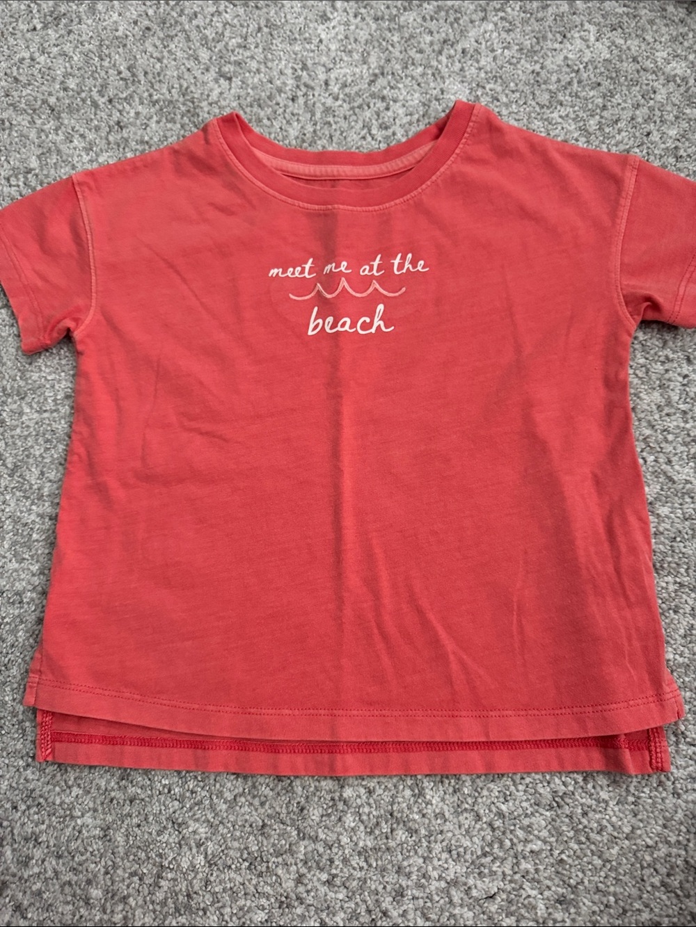 Cat & Jack Coral 'Meet Me at the Beach' Short Sleeve Tee